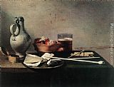 Pieter Claesz Wall Art - Tobacco Pipes and a Brazier